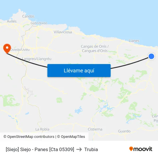 [Siejo]  Siejo - Panes [Cta 05309] to Trubia map