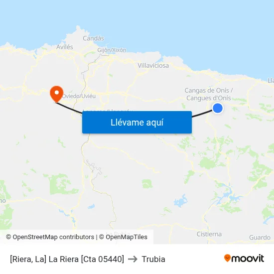 [Riera, La]  La Riera [Cta 05440] to Trubia map