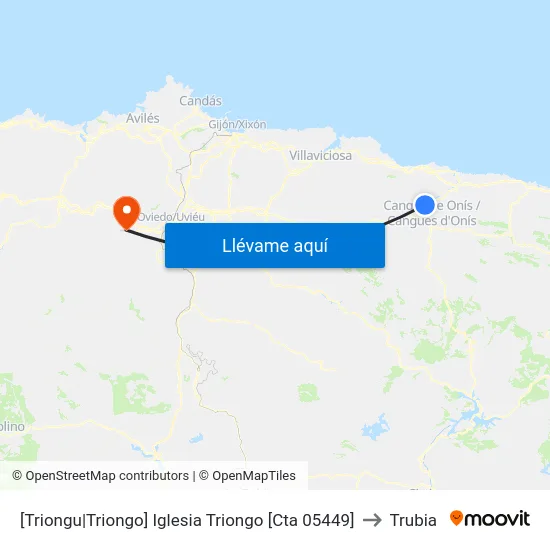 [Triongu|Triongo]  Iglesia Triongo [Cta 05449] to Trubia map