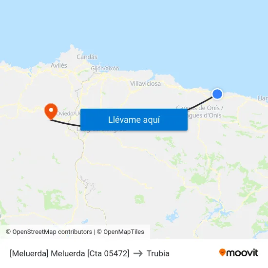 [Meluerda]  Meluerda [Cta 05472] to Trubia map