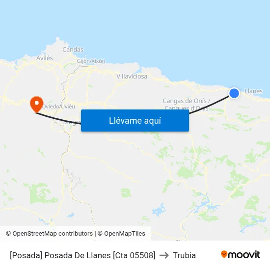 [Posada]  Posada De Llanes [Cta 05508] to Trubia map