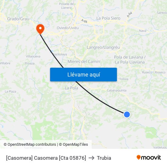[Casomera]  Casomera [Cta 05876] to Trubia map
