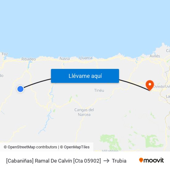 [Cabaniñas]  Ramal De Calvín [Cta 05902] to Trubia map