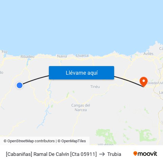 [Cabaniñas]  Ramal De Calvín [Cta 05911] to Trubia map