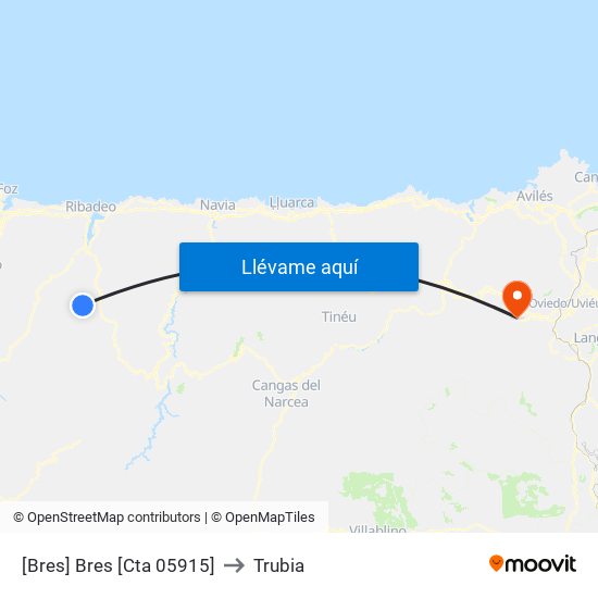 [Bres]  Bres [Cta 05915] to Trubia map