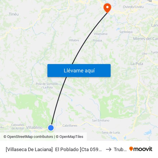 [Villaseca De Laciana]  El Poblado [Cta 05957] to Trubia map