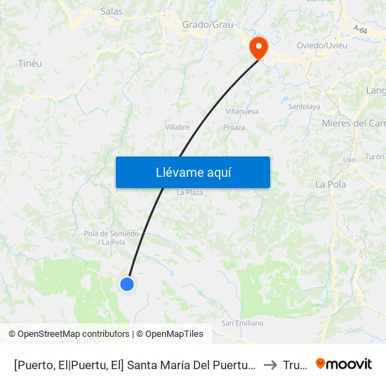 [Puerto, El|Puertu, El]  Santa María Del Puertu [Cta 5967] to Trubia map