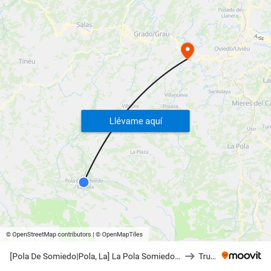 [Pola De Somiedo|Pola, La]  La Pola Somiedo [Cta 5977] to Trubia map