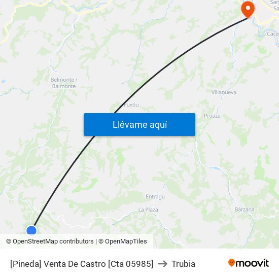 [Pineda]  Venta De Castro [Cta 05985] to Trubia map