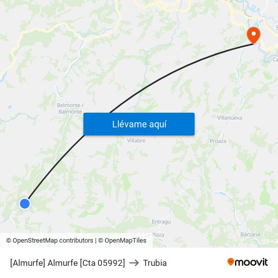 [Almurfe]  Almurfe [Cta 05992] to Trubia map