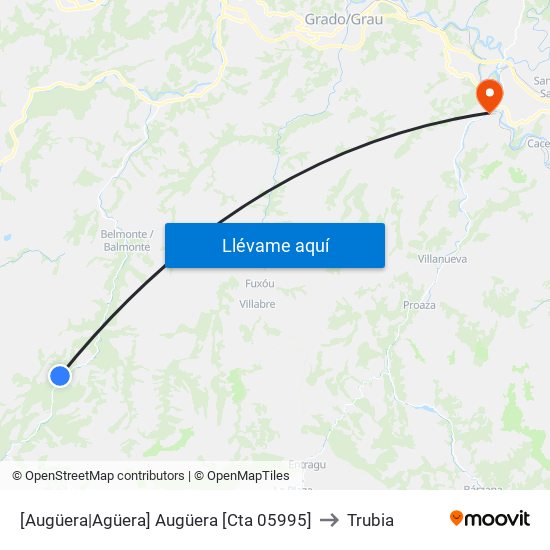 [Augüera|Agüera]  Augüera [Cta 05995] to Trubia map