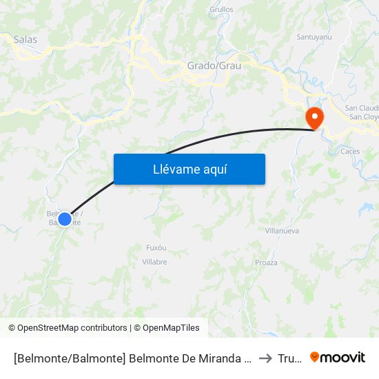 [Belmonte/Balmonte]  Belmonte De Miranda [Cta 06007] to Trubia map