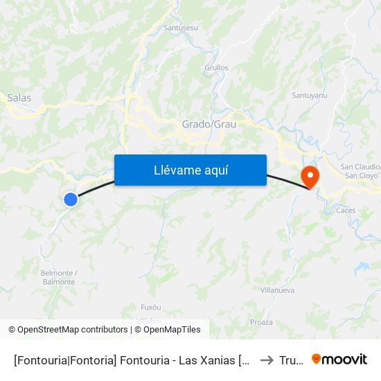 [Fontouria|Fontoria]  Fontouria - Las Xanias [Cta 06018] to Trubia map