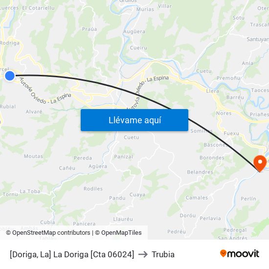 [Doriga, La]  La Doriga [Cta 06024] to Trubia map