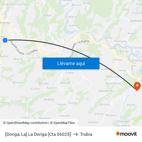 [Doriga, La]  La Doriga [Cta 06025] to Trubia map