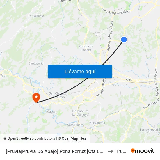 [Pruvia|Pruvia De Abajo]  Peña Ferruz [Cta 06389] to Trubia map