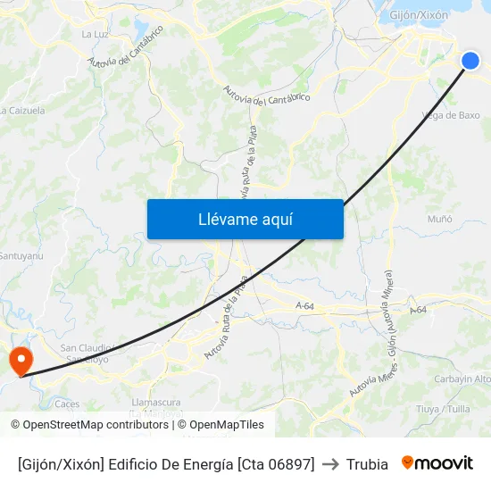 [Gijón/Xixón]  Edificio De Energía [Cta 06897] to Trubia map