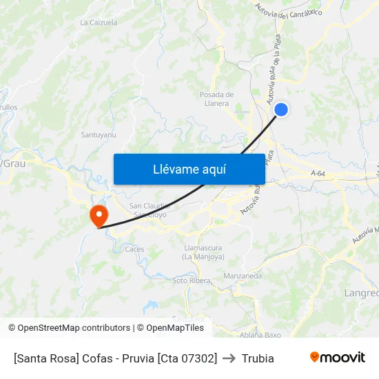 [Santa Rosa]  Cofas - Pruvia [Cta 07302] to Trubia map