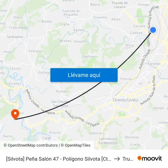 [Silvota]  Peña Salón 47 - Polígono Silvota [Cta 07950] to Trubia map