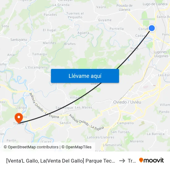 [Venta'L Gallo, La|Venta Del Gallo]  Parque Tecnológico - Parcela 26 [Cta 08415] to Trubia map