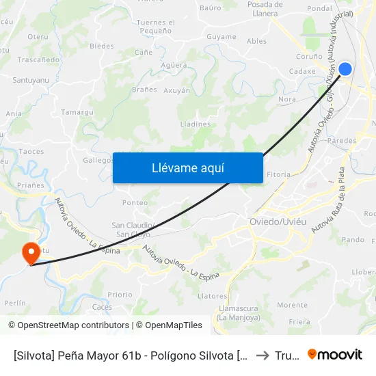 [Silvota]  Peña Mayor 61b - Polígono Silvota [Cta 10081] to Trubia map