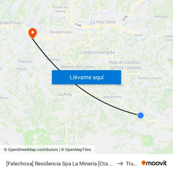 [Felechosa]  Residencia Spa La Minería [Cta 16269] to Trubia map