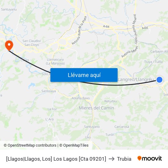 [Llagos|Llagos, Los]  Los Lagos [Cta 09201] to Trubia map