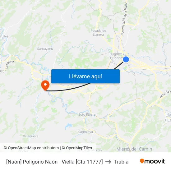 [Naón]  Polígono Naón - Viella [Cta 11777] to Trubia map