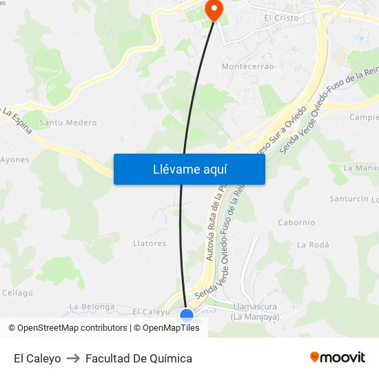 El Caleyo to Facultad De Química map