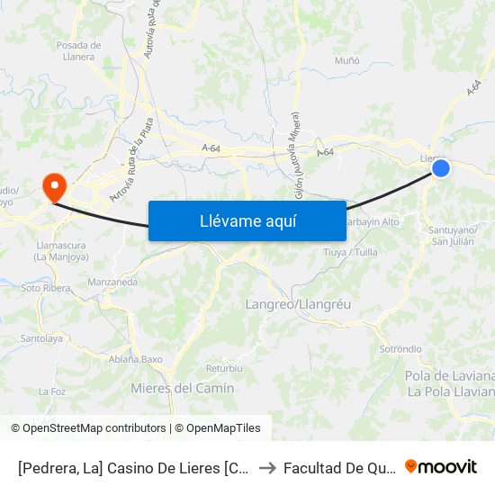 [Pedrera, La]  Casino De Lieres [Cta 08092] to Facultad De Química map