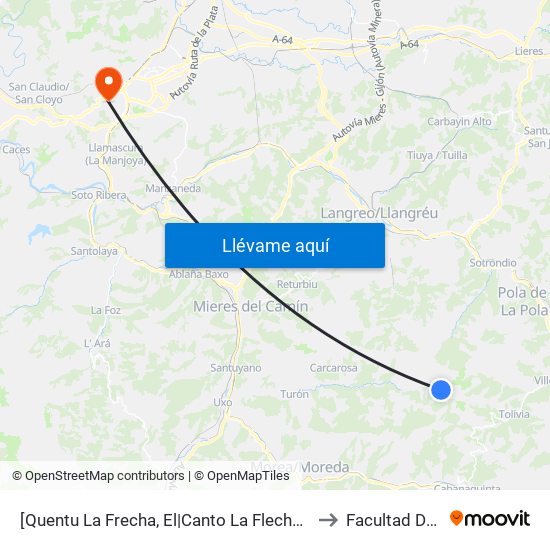 [Quentu La Frecha, El|Canto La Flecha]  La Hueria 2 [Cta 21339] to Facultad De Química map