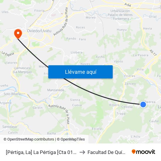 [Pértiga, La]  La Pértiga [Cta 01148] to Facultad De Química map