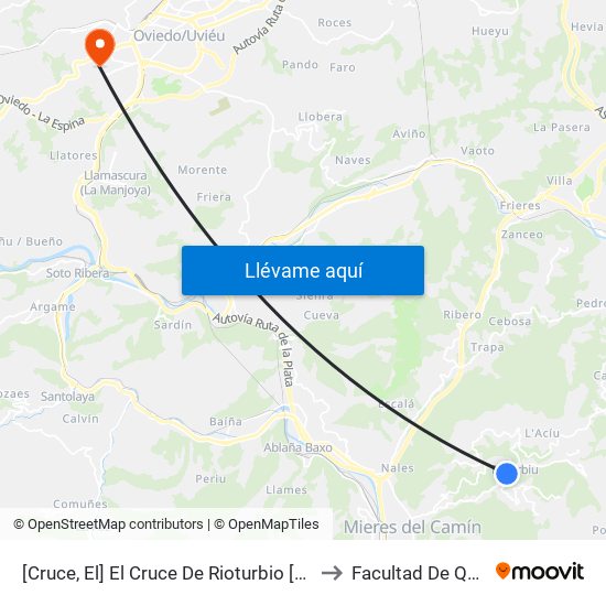 [Cruce, El]  El Cruce De Rioturbio [Cta 01176] to Facultad De Química map