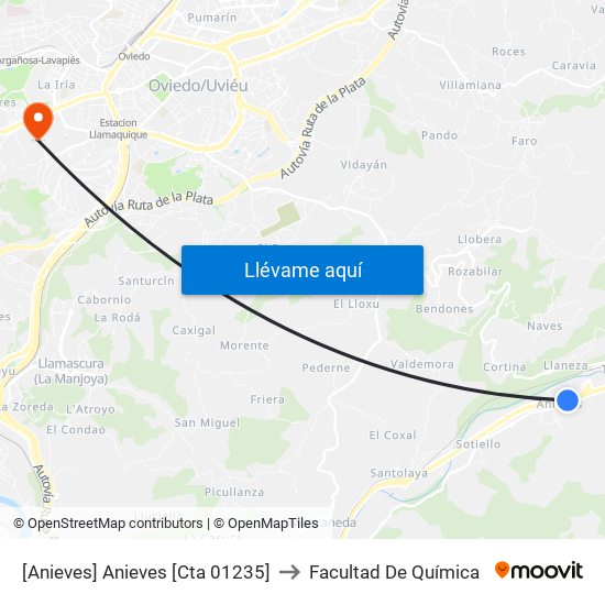 [Anieves]  Anieves [Cta 01235] to Facultad De Química map