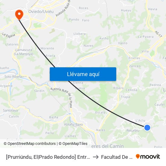 [Prurriúndu, El|Prado Redondo]  Entrerríos [Cta 01268] to Facultad De Química map