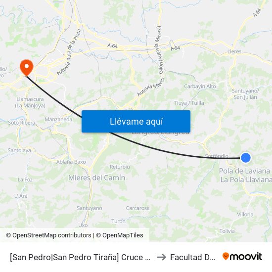 [San Pedro|San Pedro Tiraña]  Cruce L´Ordaliegu [Cta 01361] to Facultad De Química map