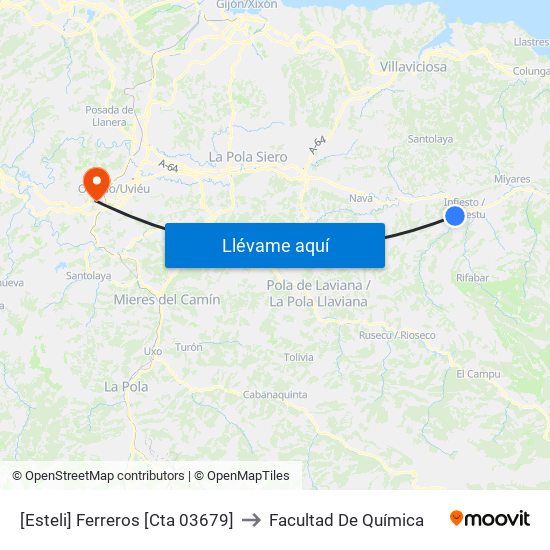 [Esteli]  Ferreros [Cta 03679] to Facultad De Química map