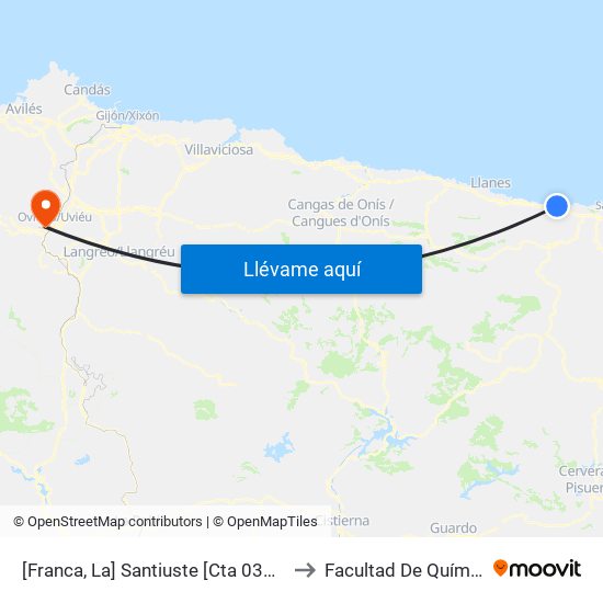 [Franca, La]  Santiuste [Cta 03711] to Facultad De Química map