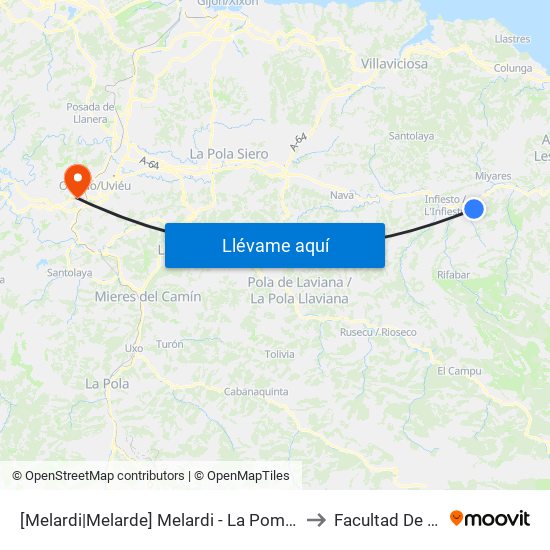[Melardi|Melarde]  Melardi - La Pomarada [Cta 03744] to Facultad De Química map