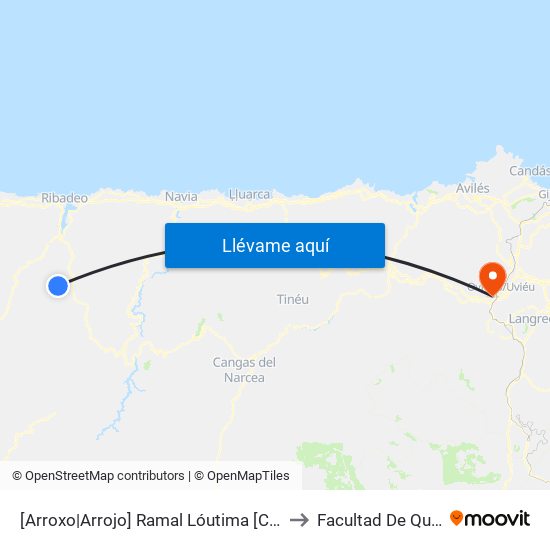 [Arroxo|Arrojo]  Ramal Lóutima [Cta 05897] to Facultad De Química map