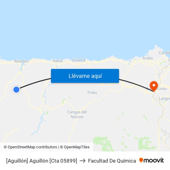 [Aguillón]  Aguillón [Cta 05899] to Facultad De Química map