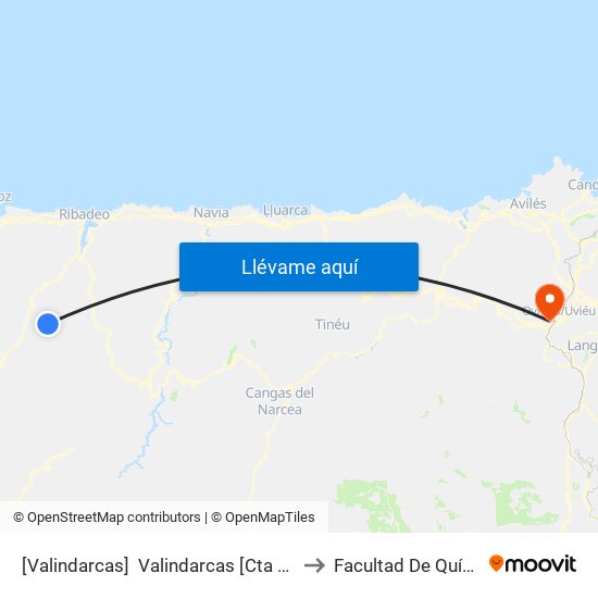 [Valindarcas]  Valindarcas [Cta 05904] to Facultad De Química map