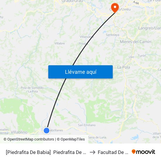 [Piedrafita De Babia]  Piedrafita De Babia [Cta 05958] to Facultad De Química map