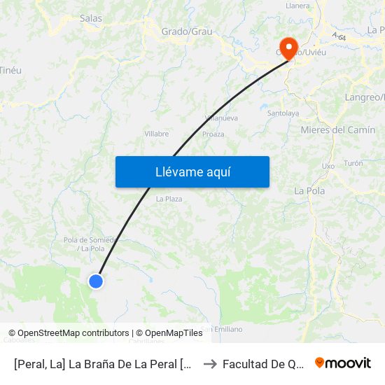 [Peral, La]  La Braña De La Peral [Cta 05968] to Facultad De Química map