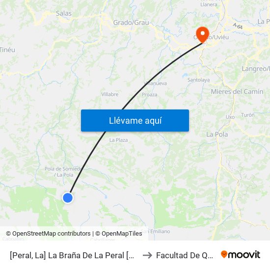 [Peral, La]  La Braña De La Peral [Cta 05969] to Facultad De Química map