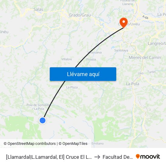 [Llamardal|L.Lamardal, El]  Cruce El L.Lamardal [Cta 5970] to Facultad De Química map