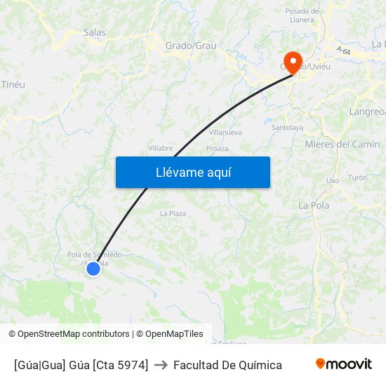 [Gúa|Gua]  Gúa [Cta 5974] to Facultad De Química map