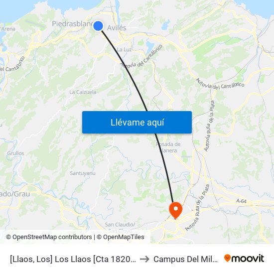 [Llaos, Los]  Los Llaos [Cta 18201] to Campus Del Milán map