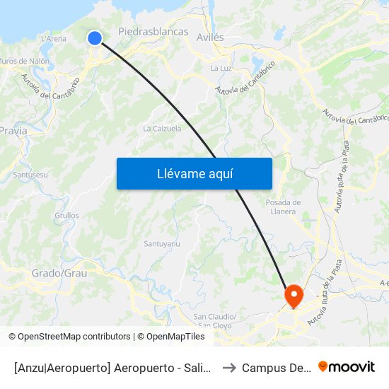 [Anzu|Aeropuerto]  Aeropuerto - Salidas [Cta 20118] to Campus Del Milán map