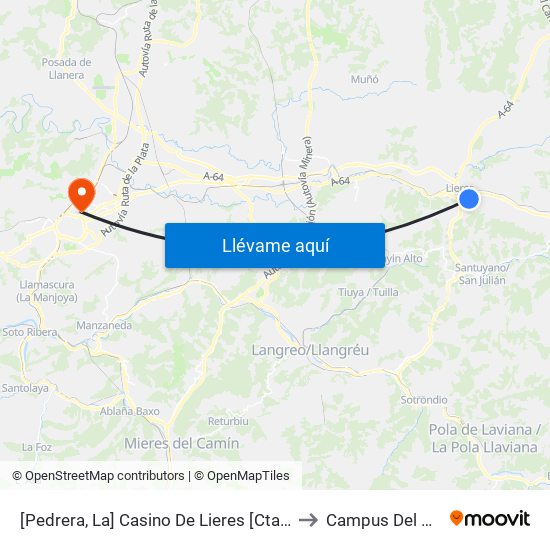 [Pedrera, La]  Casino De Lieres [Cta 08092] to Campus Del Milán map